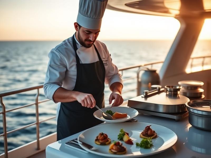 what food to serve on a yacht in miami with chef preparing fresh dishes onboard