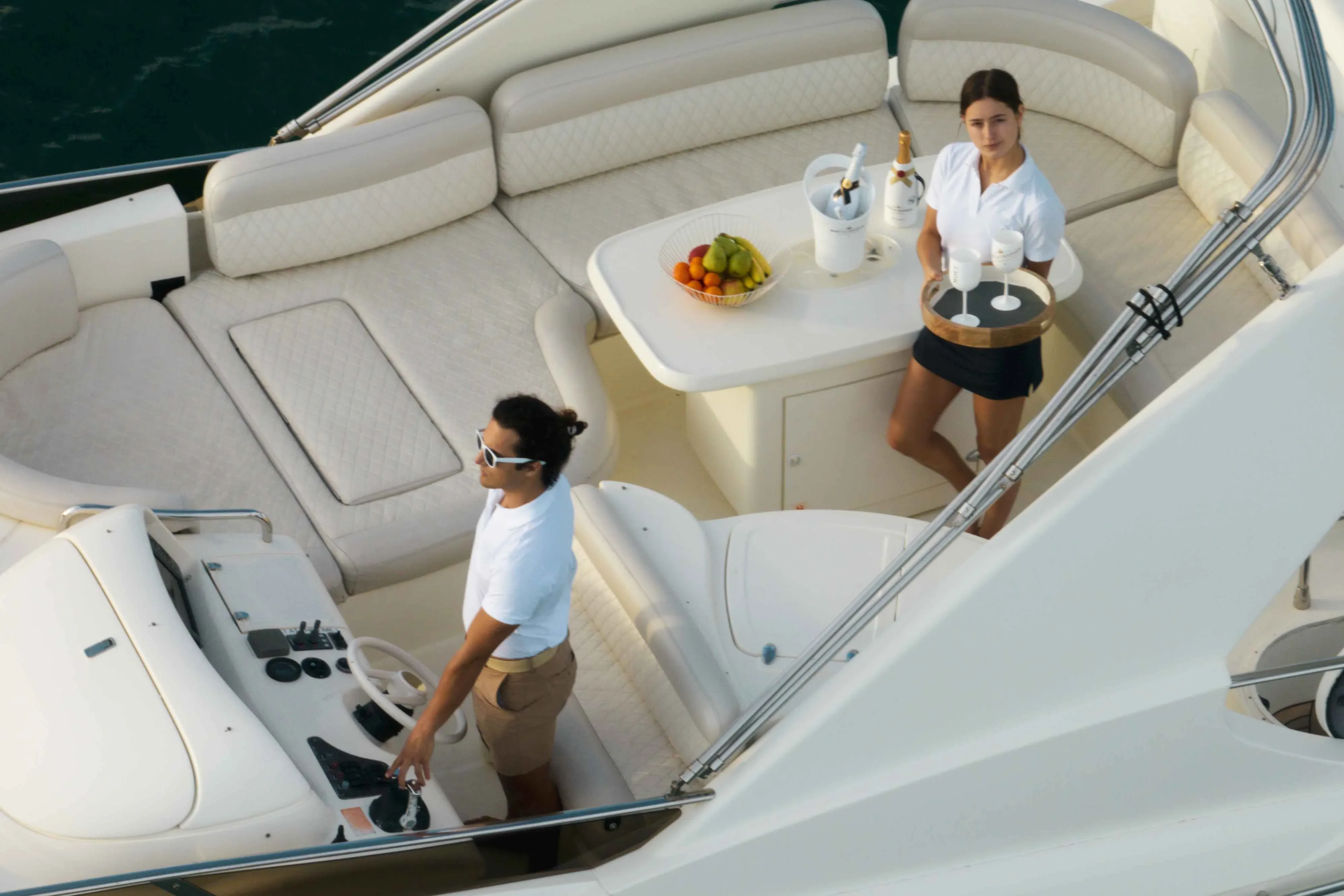 Fine dining and luxury service included on every Crown Yachts Miami charter