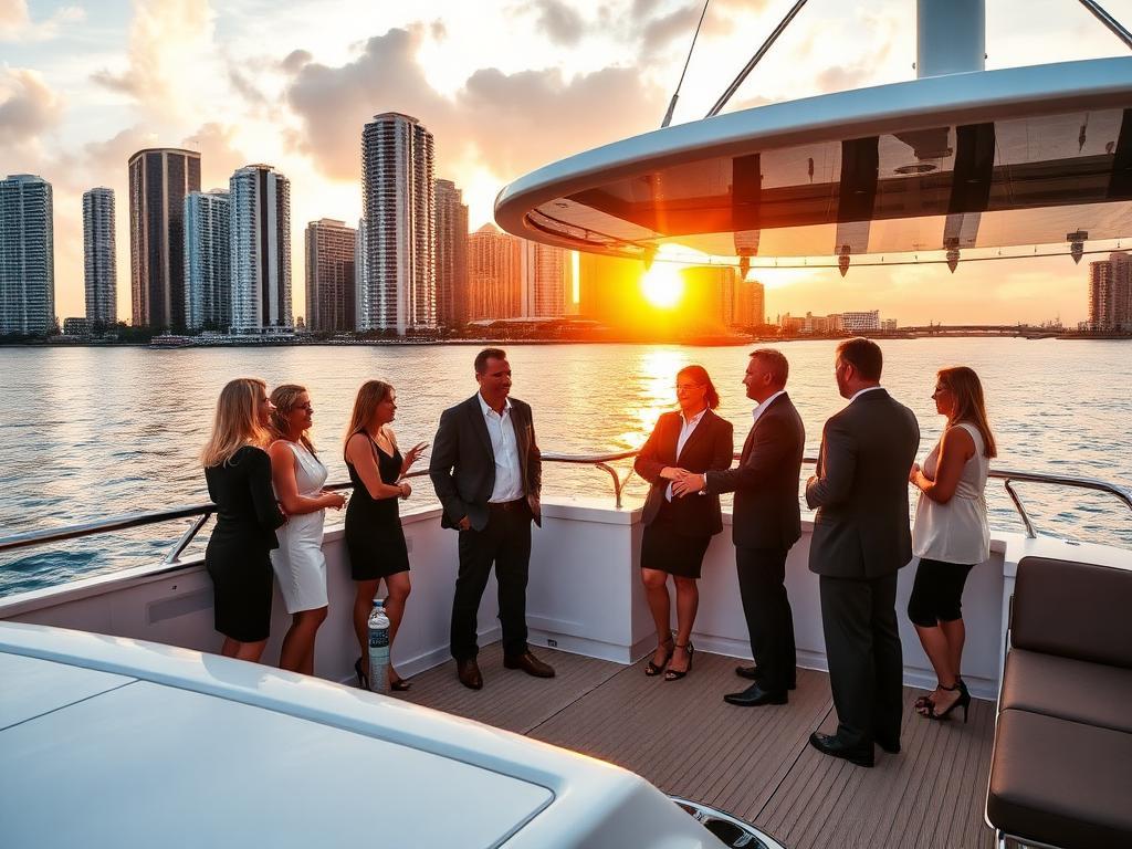 corporate team building on a yacht in miami with group activities on the water