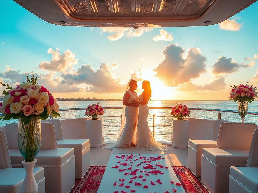 yacht wedding planning checklist miami with decoration and ceremony setup