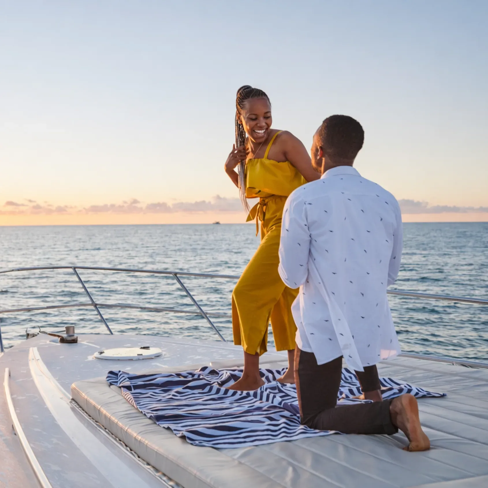 Wedding cruise at sunset on a yacht in Miami
