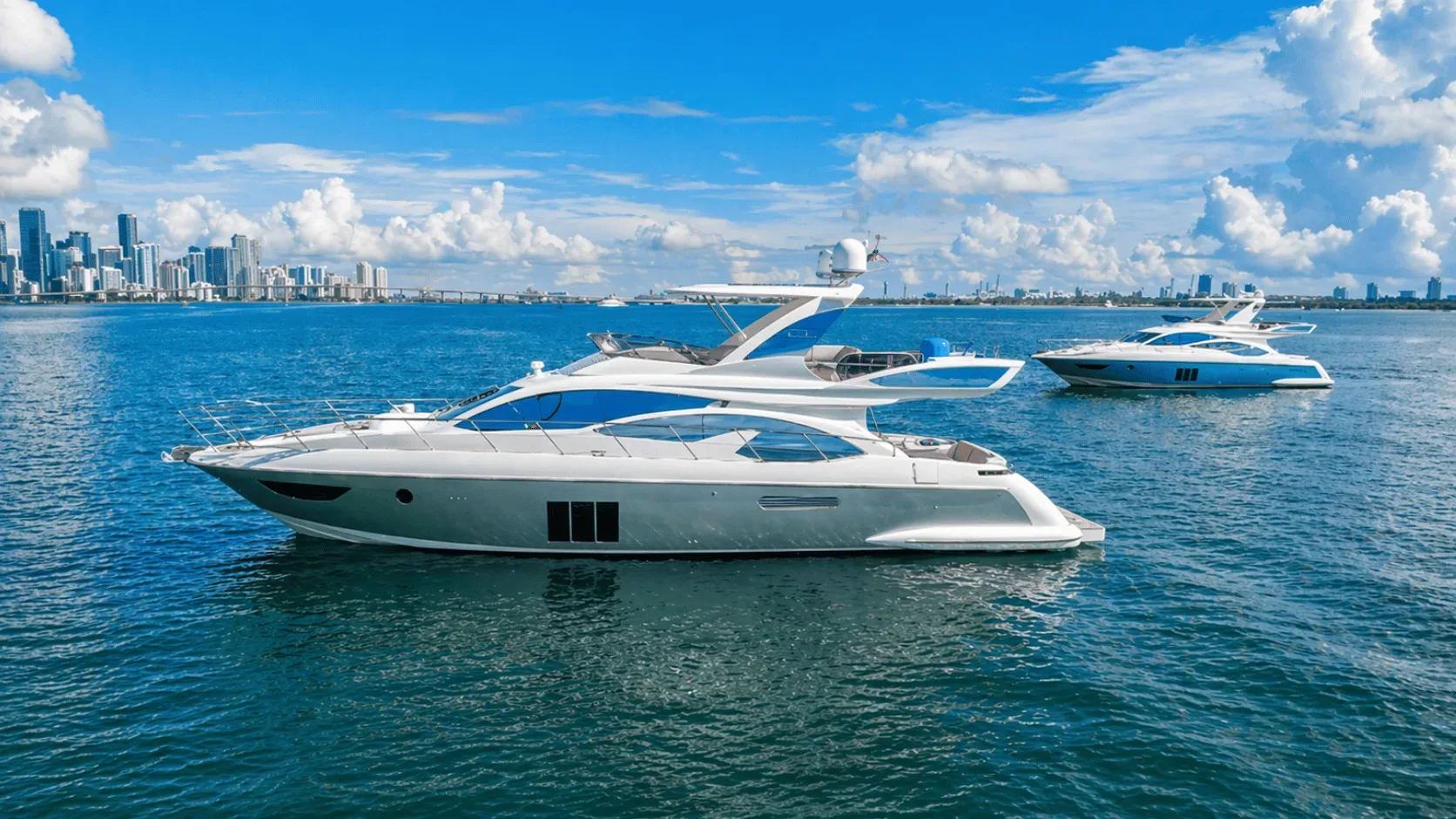 Miami Yacht Charter Departure Locations — Crown Yachts miami yacht charter departure marina with luxury yachts docked in miami beach